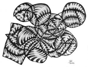 Abstract Drawing on Watercolor Paper 15"x11.5, Asheville, NC, spring 2016